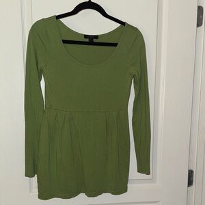 Express Olive Long Sleeve Women's Top